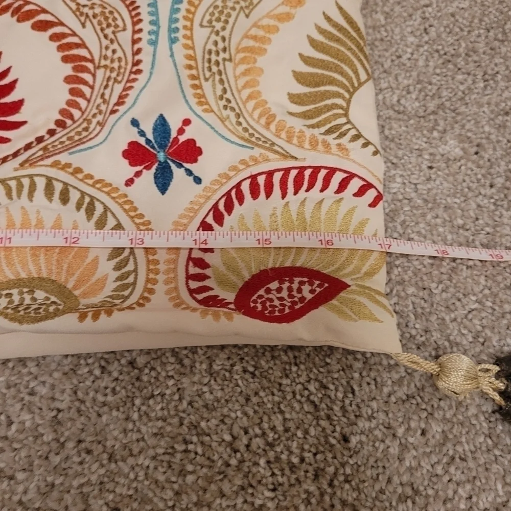 Pier 1 Coloful Embroidered Pillow Case